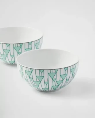 Set med två soppskålar i porslin – Vienna Green Set med två soppskålar i porslin – Vienna Green