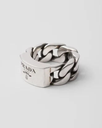 Silverring med kedja