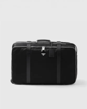 Stor resväska i Re-Nylon och Saffiano-läder