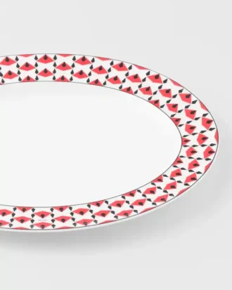 Stort serveringsfat i porslin – Vienna Red Stort serveringsfat i porslin – Vienna Red