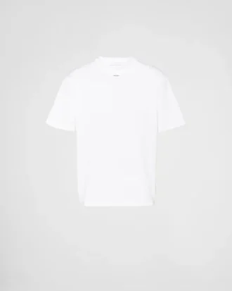 Stretch-T-shirt i bomull med logotyp