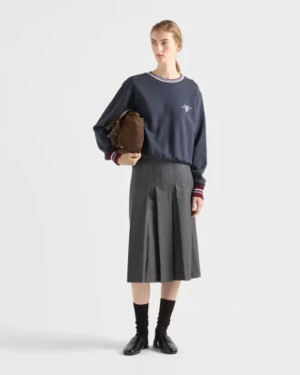 Sweatshirt i bomullsfleece med rund hals Sweatshirt i bomullsfleece med rund hals