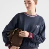 Sweatshirt i bomullsfleece med rund hals Sweatshirt i bomullsfleece med rund hals