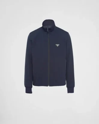 Sweatshirt i stretchigt tekniskt tyg med dragkedja