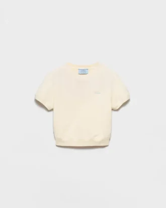 T-shirt i bomullsfleece med rund hals T-shirt i bomullsfleece med rund hals