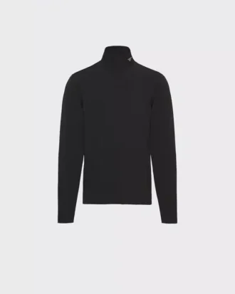 Teknisk jersey-tröja med hög hals