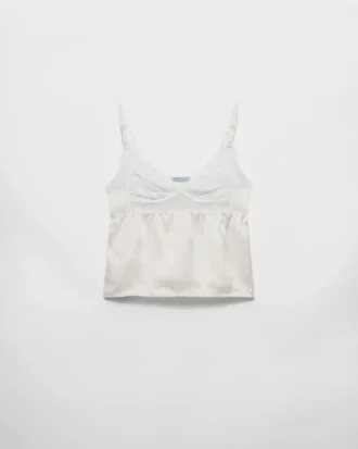 Top i satin och spets med vintage-look