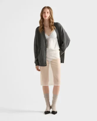 Top i satin och spets med vintage-look
