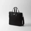 Tote-väska i Re-Nylon och Saffiano-läder Tote-väska i Re-Nylon och Saffiano-läder
