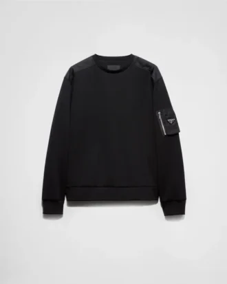 Tröja i bomullsfleece och Re-Nylon Tröja i bomullsfleece och Re-Nylon
