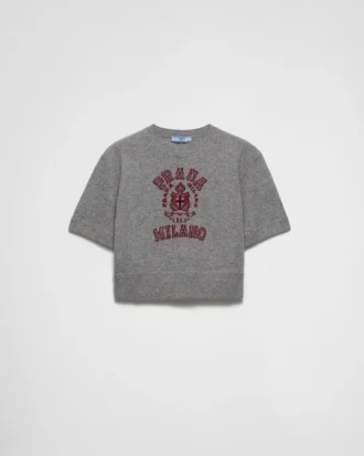 Tröja i ull och kashmir med intarsia