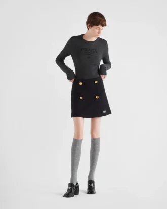 Tröja med rund hals i superfint ull