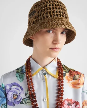 Virkad bucket hat