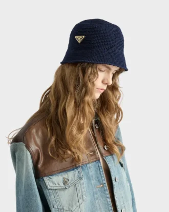 Virkad bucket hat