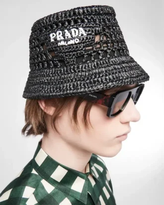 Virkad bucket hat