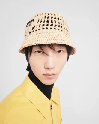 Virkad bucket hat