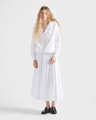 Vändbar cirkelkjol i bomullsjersey och Re-Nylon